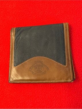 GHURKA Marley Hodgson Original Collection Bifold Wallet Navy /Brown Leather VTG